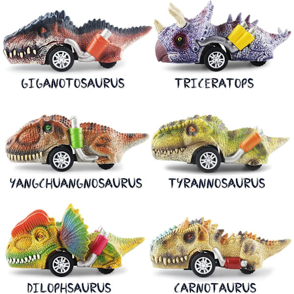 Dinosauruslelut lapsille 3-5, Vedä takaisin dinosaurusautot 3 4 5 6 7-vuotiaille pojille ja tytöille Dino-lelulahjat taaperoille A