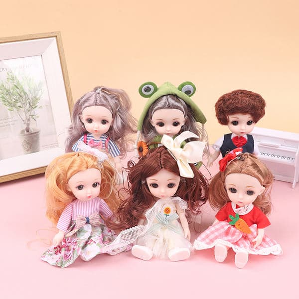 17 cm dukke med tøj sko DIY bevægelig prinsesse figur gave multicolor A4 A4