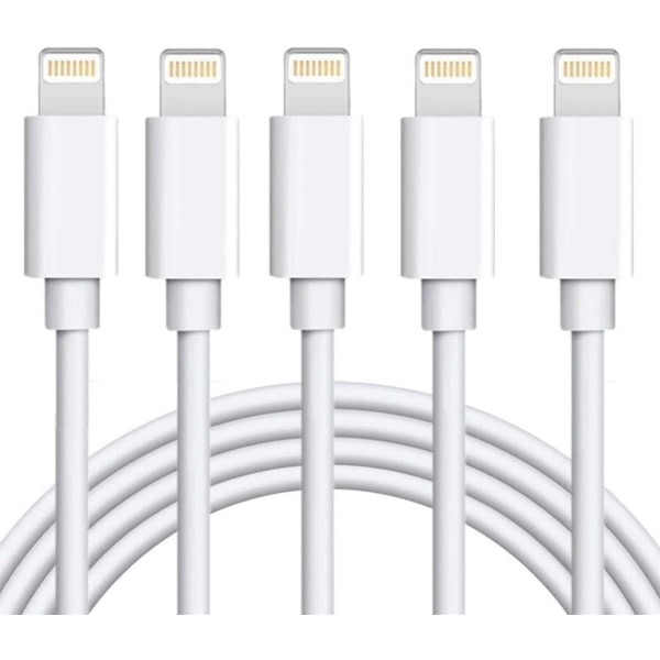 5X Lightning USB -kaapeli Applelle iPhoneen, iPadiin 1m Valkoinen