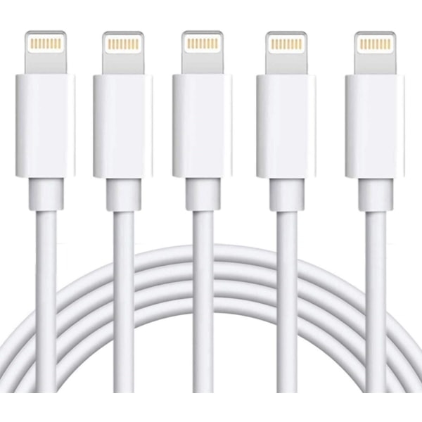 5X Lightning USB-kabel till Apple för din iPhone, iPad 1m Vit