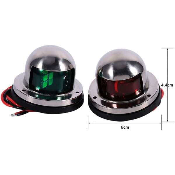 Rustfrit stål 12V LED Marine Båd Yacht Rød Grøn Bov Navigationslys