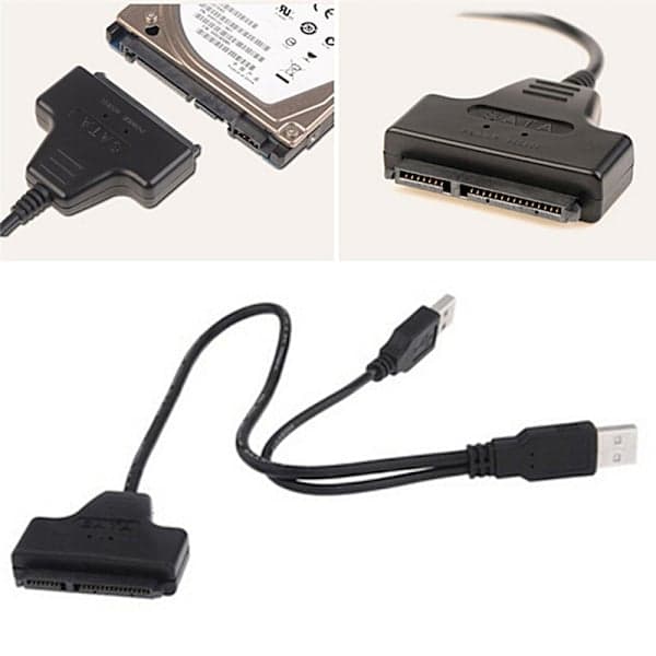 2017 Digital USB 2.0 til SATA-konverteradapterkabel for 2,5 SA Svart 5cm*4cm*1cm