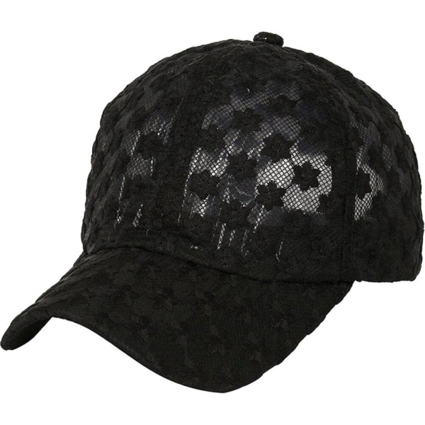 Dam solhatt ihålig blomma basebollkeps andningsbar spetskeps lätt sommarhatt mode casual hatt för strandfest