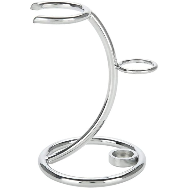 Bärbar rakhyvel och borste stativ, rostfritt stål rakhyvel stativ för män (Silver)