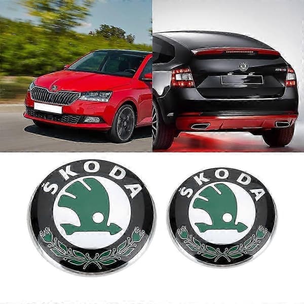 2 stk. Emblem Skoda Fabia Front 90mm+Bag 80mm
