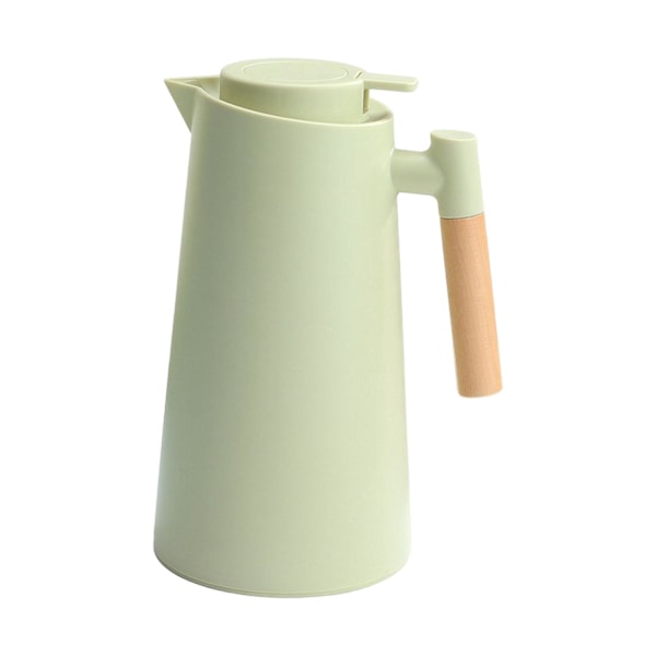 1L Termisk Kaffe Kanne Dubbelväggad Vakuum Kaffe Kanka Termisk Kanne Termoskanna Med Trähandtag