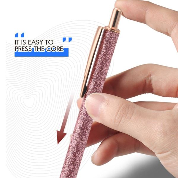 pcs Glitter Kuglepenne Guld Klik Kuglepen Metal Glitter Pen Tilbagekaldelig Sort Blæk Mediu