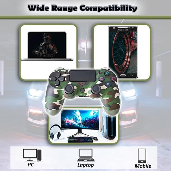 Trådløs controller dobbelt vibrationsspil joystick-controller til PS4-controller/Slim/Pro, kompatibel med PS4-konsol camouflagegrøn Camouflage Green