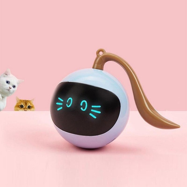 Automatisk smart kattleksak USB Interaktiv elektrisk hoppboll Självroterande leksaker Rullande hoppboll för sällskapsdjur Kattunge Hund Barn Hundtillbehör Yellow