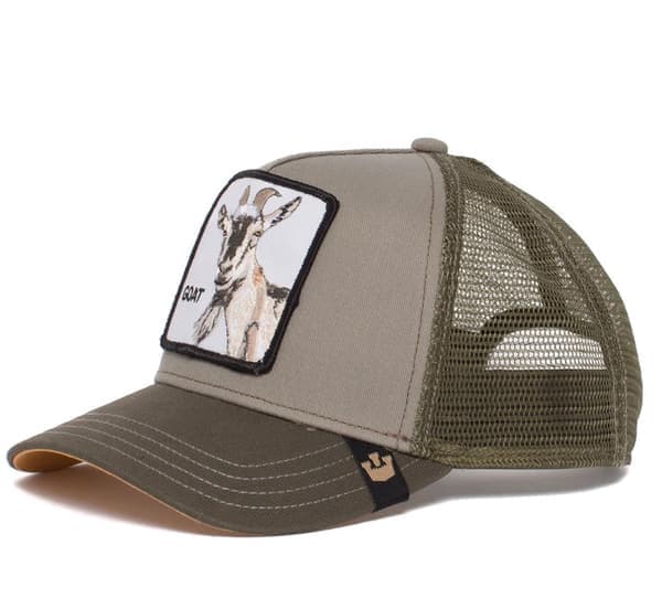 Trucker Caps med Broderte Dyremotiv Geit Grå Goat Gray
