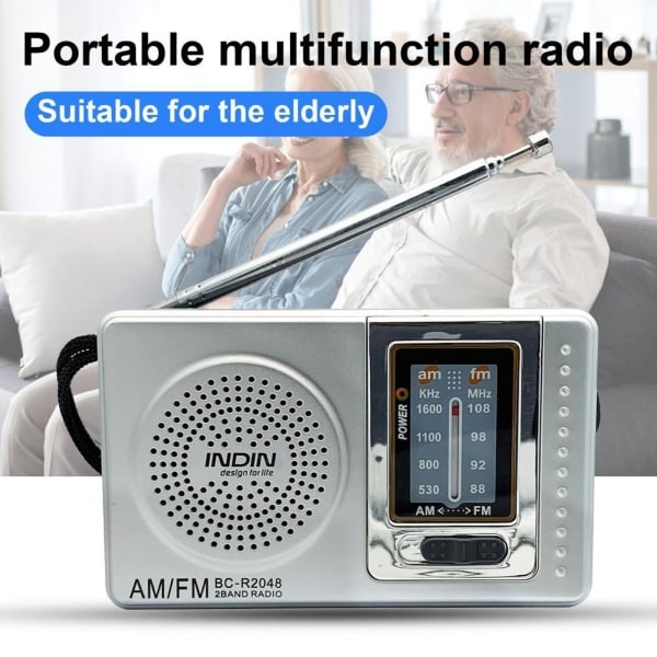 R2048 Retro batteridrevet radio med høj følsomhed teleskopantenne modtagelse