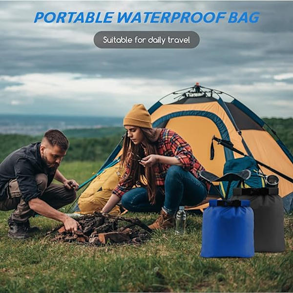 Vattentät torrsäck set 6 st, för kajakpaddling forsränning båtliv vandring camping resor backpacking Blue