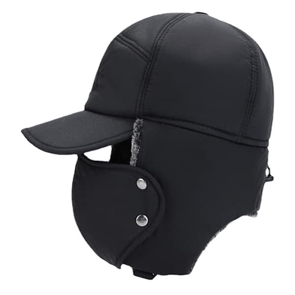 Vinter Varm Tyk Kunstpels Bomber Hat Øreklap Hue Ski Therma Marineblå One Size Navy blue