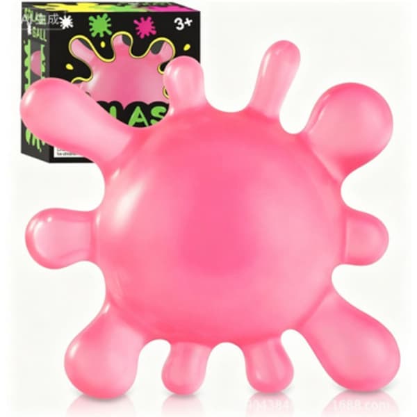 NeeDoh Kids Squeeze Ball, Splat Stick Squishy Legetøj, Squeeze Splash Legetøj, Lindrer Angst, Ice Soft Squeeze Cube Maltose Bolde Pink Pink