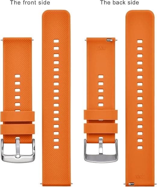 1 stk. urrem 20 mm, hurtigudløsende silikoneurrem til mænd og kvinder, orange