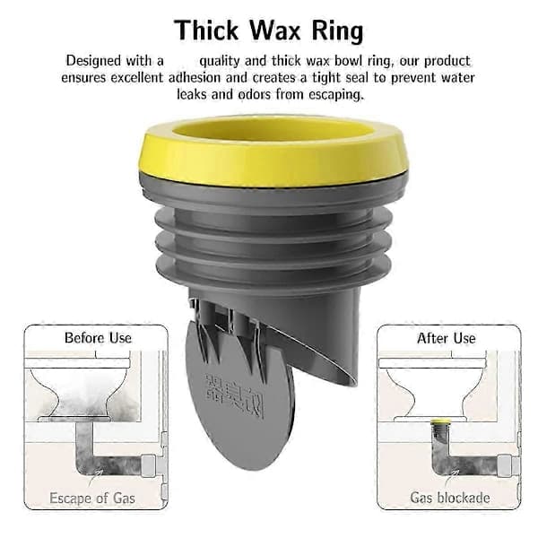 Toalettflänsar Vaxringar med backventil - Tjock vaxring passar 3,2-4 tums avloppsrör Enkel installation Edition d