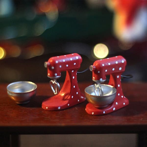 1:12 Dockhus Miniatyr Röd Mixer Blender Modell Julprydnad Röd one size