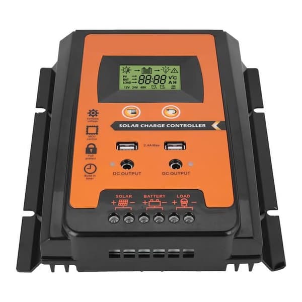 Tbest 12V/24V 50A MPPT Solcellsladdningsregulator Batteriregulator LCD-display Dubbel USB