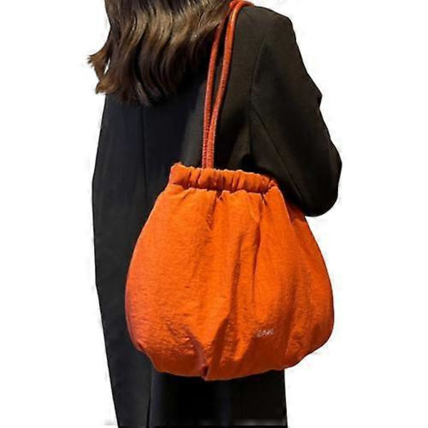 Stor Tote Taske til Kvinder Retro Skuldertaske Casual Shoppingtaske orange 30*39.5cm