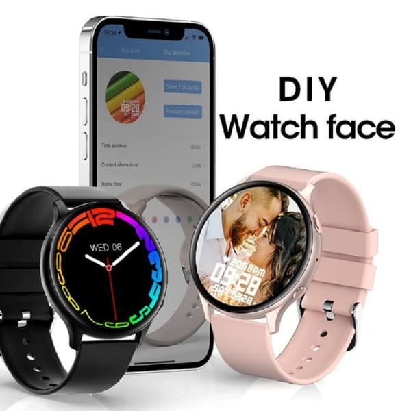 Smartklokke - RUMOCOVO® - W23 ROSA - 360x360 HD-skjerm - Bluetooth 5.0 - Helseovervåking