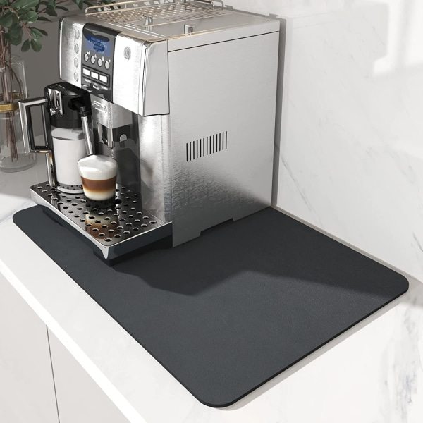Kaffematte Skjul Flekker Gummi Absorberende Brett for Kjøkkenbenk Tørkematte - Kaffetrakter Kaffe Bar Tilbehør