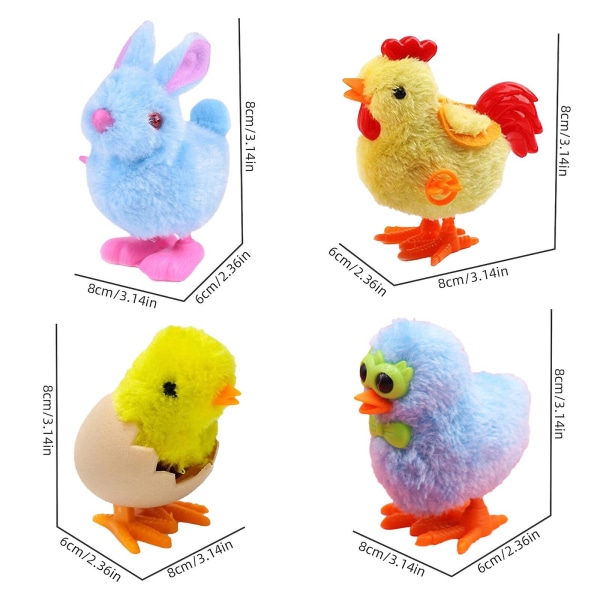 Clockwork Jumping Chicken Toys, Flerfärgad påskplast + Plysch Broken Shell Chick, Bpa-fri, perfekt present till barn
