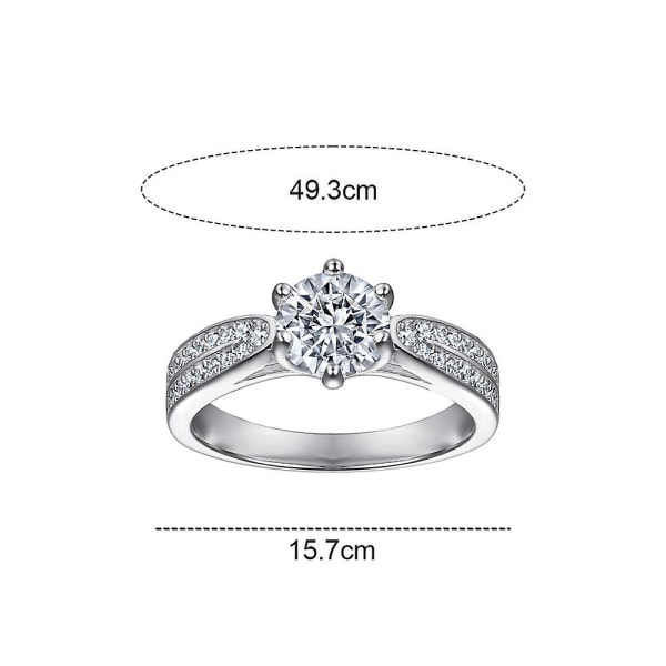 Forlovelsesring Sterling Sølv Cubic Zirconia Bryllup | Fremragende snit, klarhed og udsøgt polsk 5