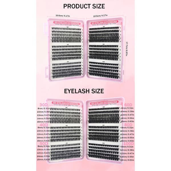 DIY yksittäiset ripset （30D+40D+50D+60D+80D+100D）