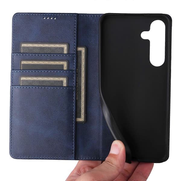 Etui til Samsung Galaxy A26 5G RFID-blokerende PU-læder Wallet Case Blå