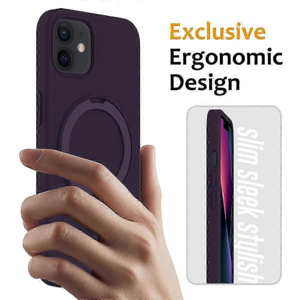 Magnetisk deksel til iPhone 11 med ringstativ PC+silikon, fallsikkert telefondeksel stil F Style F