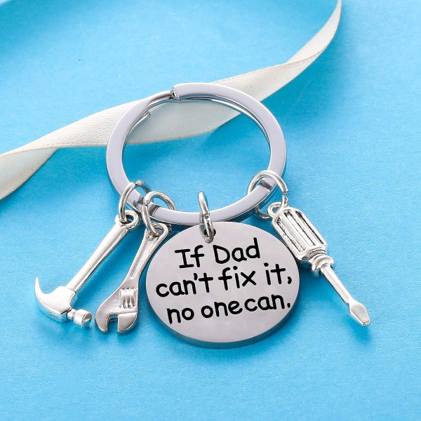 Dad Keychain Dad Gifts From Son Daughter Christmas Gift Keychain Father's Day Father's Day Gift Dad Dad (If Dad Can't Fix It, No One Can)