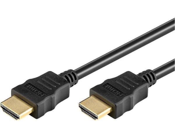 HDMI-kabel 10m, forgyldt, 1.4, rundt, sort