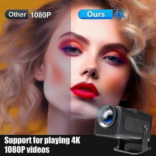 HY320 Android 11 Bærbar Projektor 4K Native 1080P Mobil Projektor Dobbel WIFI6 Bluetooth 5.0 Kino EU plug Mini