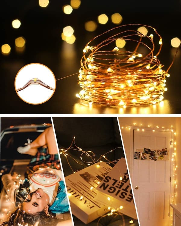 LED strip batteri, 5M 50 LED kobbertråd strip batteri