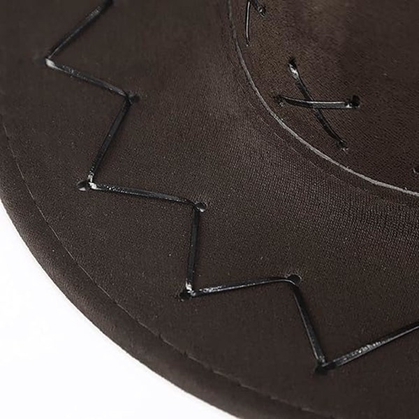 Hat Cap Græsland Unisex Solskygge Hat Mongolsk Cowboy Voksen Baseball Caps Hat til Kvinder Læder Outback Hat(Mørk Kaffe)