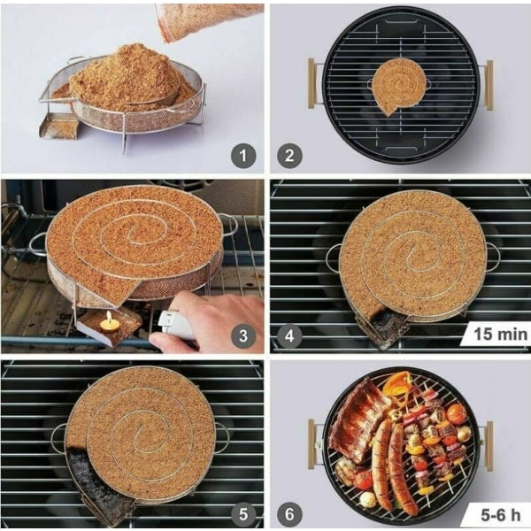 Koldrøgsgenerator til røgning af kød, fisk med børste, rengøring af grill, grillrøg