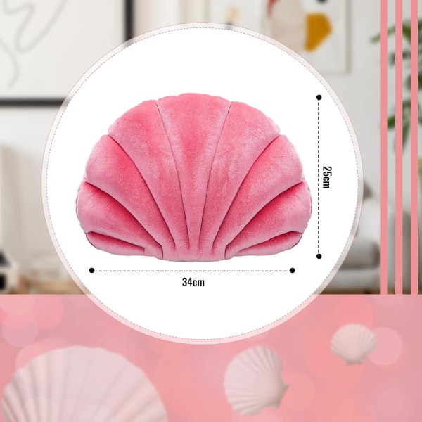 Pink ocean princess shell dekorativ pude college stil værelse dekoration soft shell form stol pude muslingepude (34*25cm)