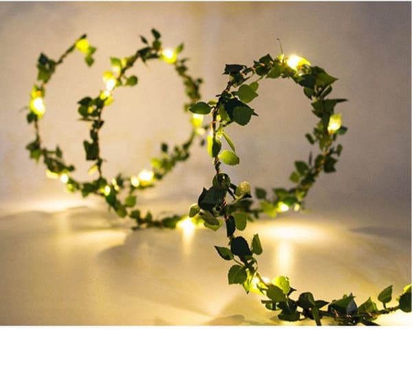 Udendørs solcellelamper i rattan, realistiske plantformede lamper, dekorative LED-lamper til bryllupper, jul og terrasser (10m, 100 LED).