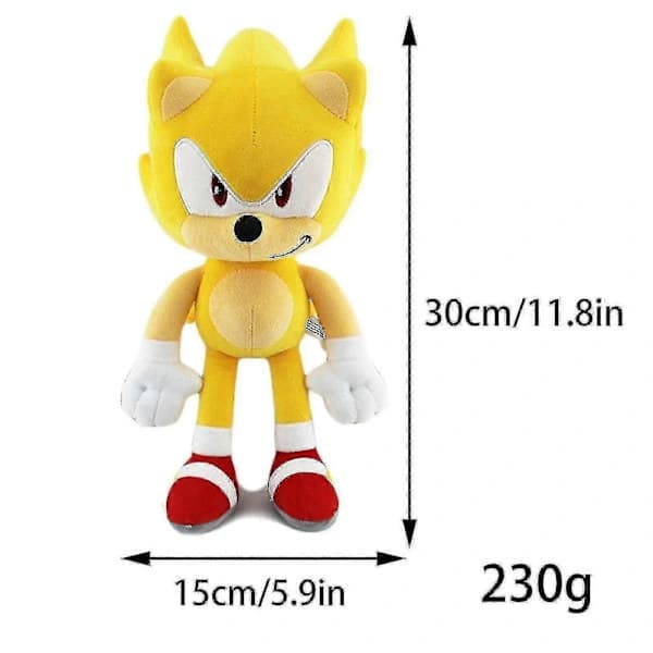 30 cm Super Sonic Plyschleksak Mjukt Gosedjur Barn Docka Present - Gul