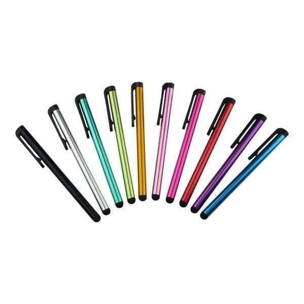 10-pak Stylus Touchpen i metallisk farve - multicolor