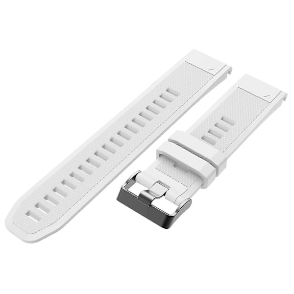 Til Garmin Fenix 5 Silikone Sportsurrem Justerbar Håndledsrem med Sort Spænde White Garmin Fenix 5