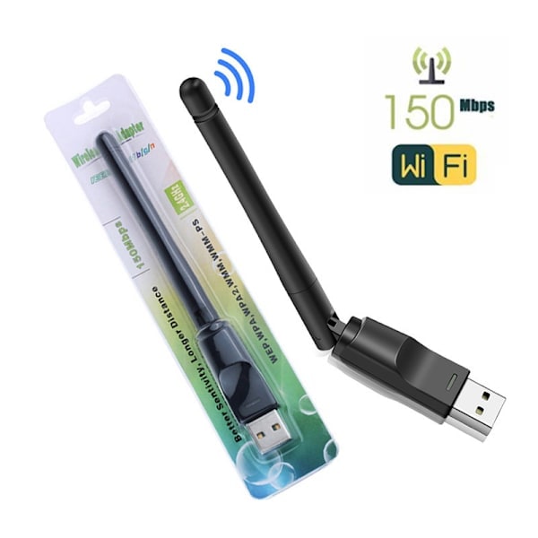 MT7601 Mini USB WiFi Adapter 150Mbps Trådløst Netværkskort RTL8 Sort MT7601 Chip MT7601 Chip