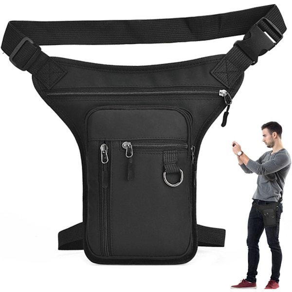 Benficka, Drop Leg Bag, Vandring Multi-Pocket Midjeväska, Lårväska Utomhus Midjeväska Black