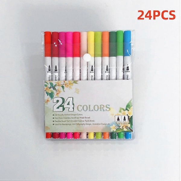 Akrylpennor, 48 färger/24 färger Vattentäta permanenta filtpennor för att måla stenar, DIY fotoalbum, akrylpennor för plast 24PCS