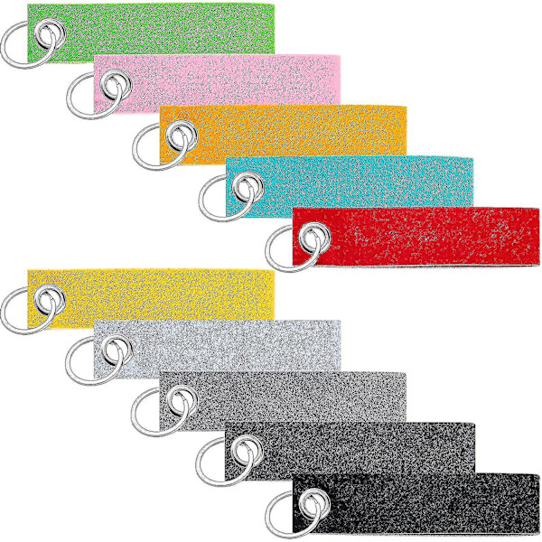 20 kpl huopa-avaimenperiä ruostumattomasta teräksestä valmistetulla renkaalla DIY-koristeluun ja avaimenperän askarteluun, avaimenperän tekemiseen itse, tyhjä 13x3 cm - sekoitetut värit
