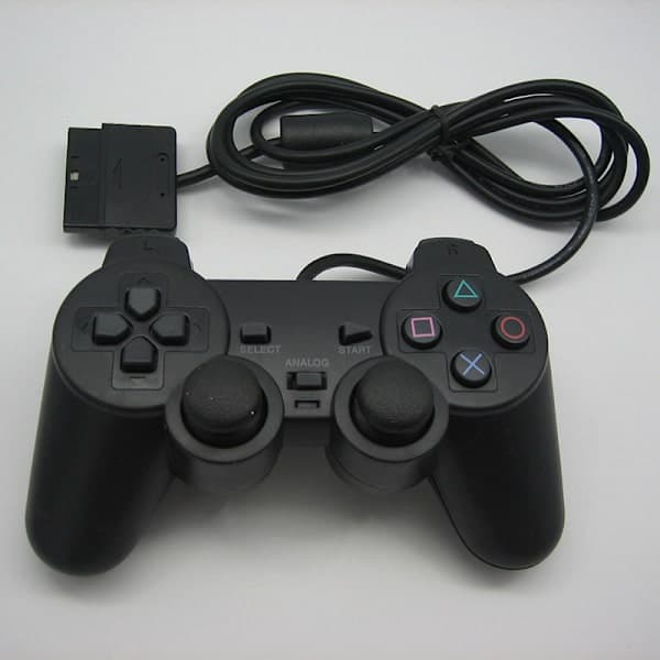 Kablet Spilcontroller Gamepad Joypad Original til PS2 /Playstat Sort