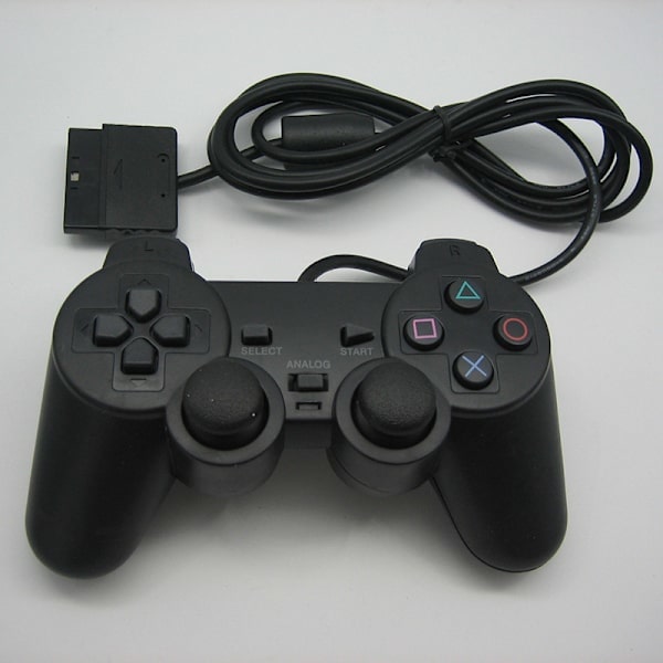 Kablet spillkontroller Gamepad Joypad Original for PS2 /Playstat Svart