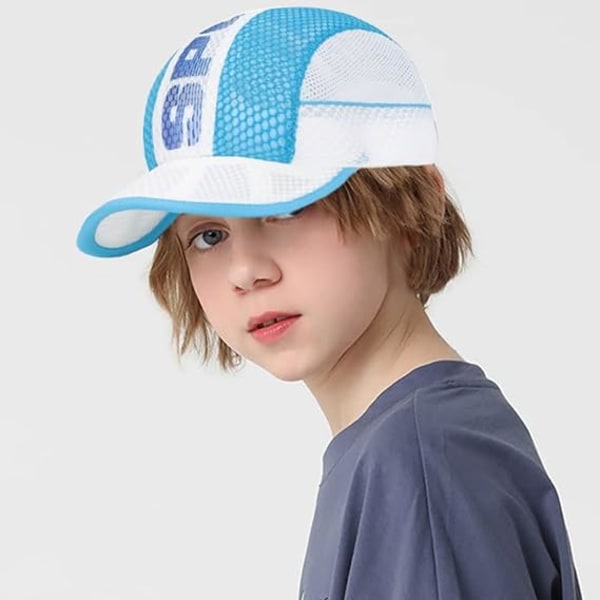 Barnecaps for gutter og jenter, sommer solhatt, justerbar snapback trucker caps for 4-8 år, hvit
