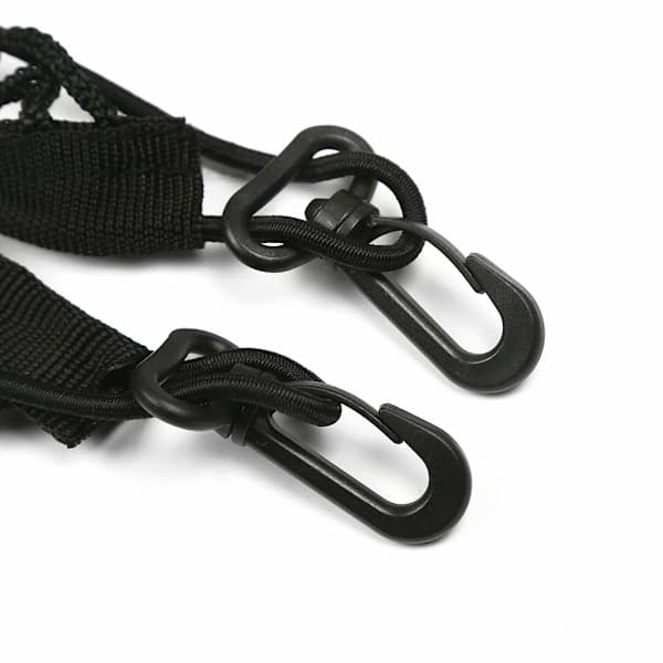 Bagage lastnät 1m långt 70cm brett nylon gummiband elastiskt 4 knapphål krokar nät för bagage