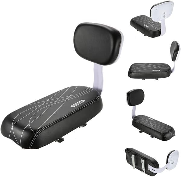 Barncykelsitsar, Barncykel Bakre Vadderad Sits Kit med Ringklocka Fotstöd Handtag Barnsäkerhetshållare Set